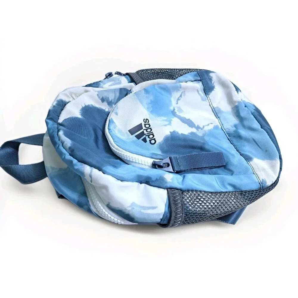 Adidas Mini Cloud Blue White Tiedye Backpack Linear Bag School Travel Carry On